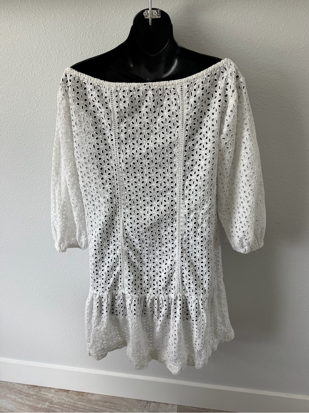 Moda International White Eyelet Mini Dress - Picture 6 of 11